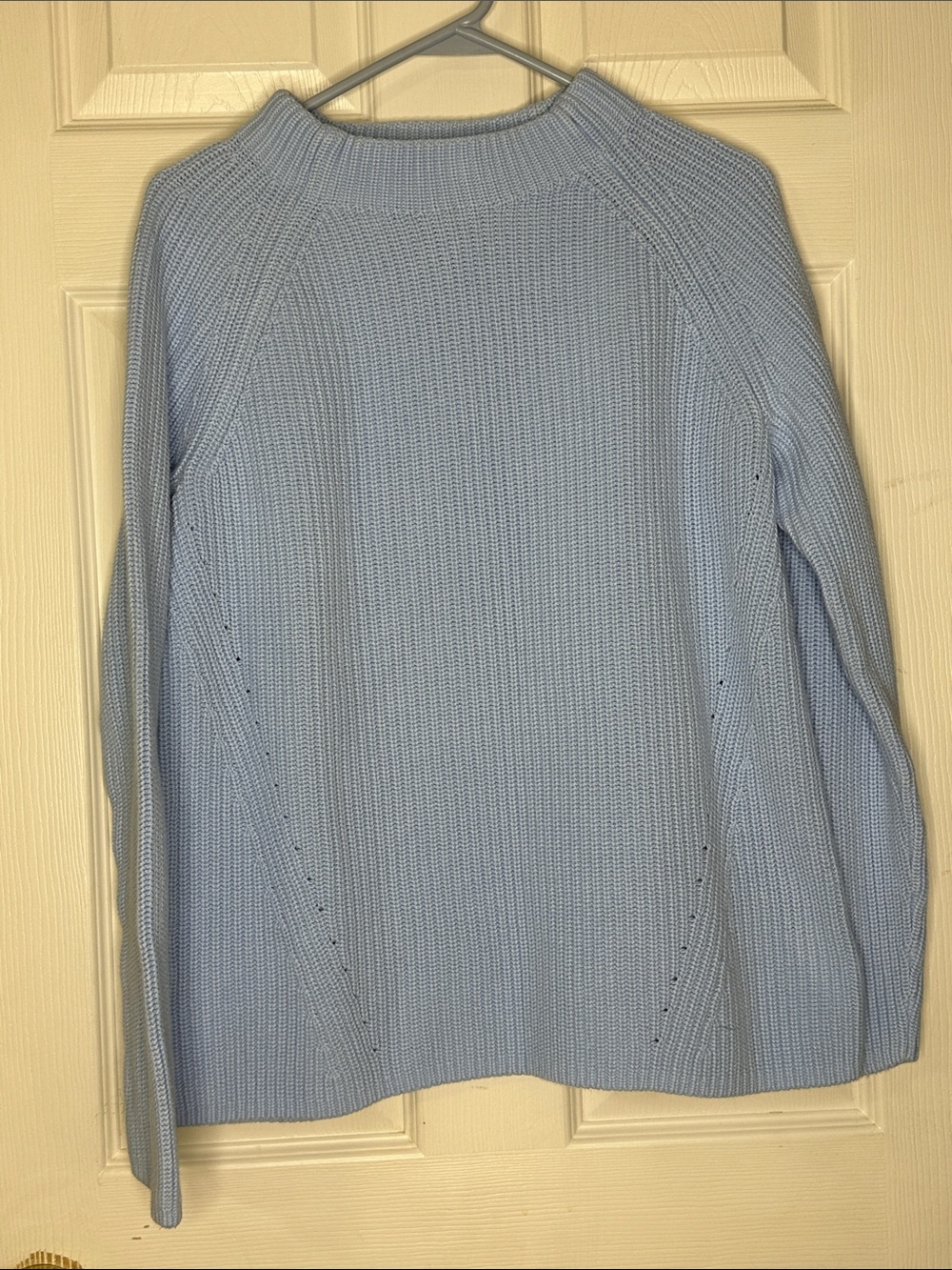 Lands' End Light Blue Knit Turtleneck Sweater